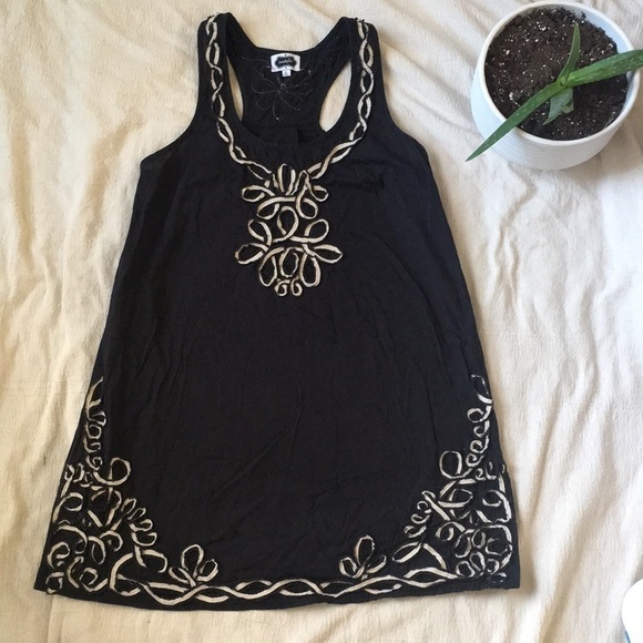 Mud Pie cotton Shift Mini dress with ribbon - Picture 1 of 8